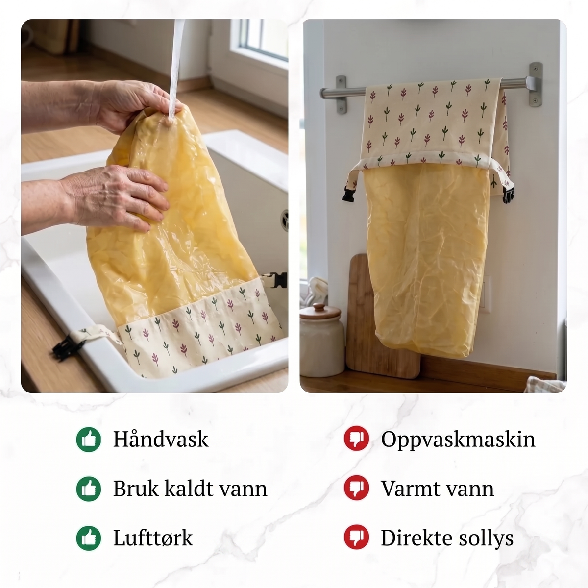 Brødposer i bivoks og 100 % bomull – Premium