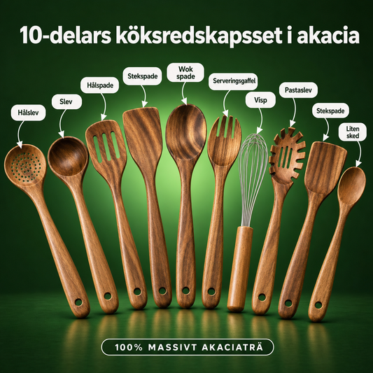 Köksredskap i akaciaträ