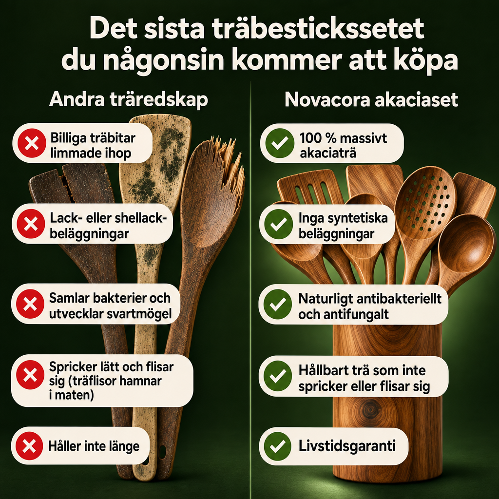 Köksredskap i akaciaträ