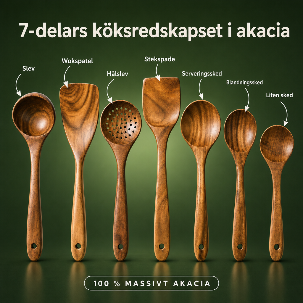 Köksredskap i akaciaträ